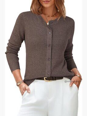 Women's Wool Blend Lightweight Cardigan Sweater Business Casual
